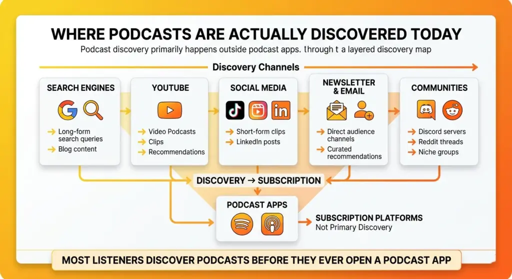 • Creator editing a podcast episode on laptop with audio waveform software